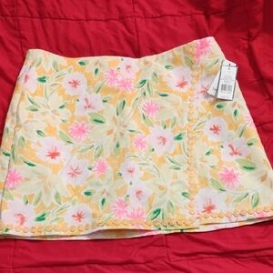 Floral Women's Skirt in Yellow and Pink